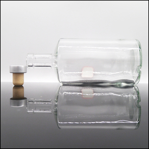 Chiaro <span class=keywords><strong>bottiglia</strong></span> di vetro vuoto per liquori Gin Whisky Vodka vino di ghiaccio con sughero sintetico personalizzato Botella de zumo de <span class=keywords><strong>cristal</strong></span> - Product Image 2