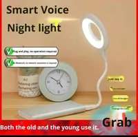 Lampe de chevet intelligente USB à commande vocale, style TikTok, mini, universelle, sans fil, pour l'international
