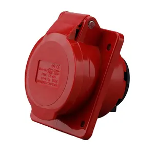 220V-380V 240V-415V IP44 5Pins Red Housing 16A-32A Dust-proof Industrial Female Socket For Indoors Places