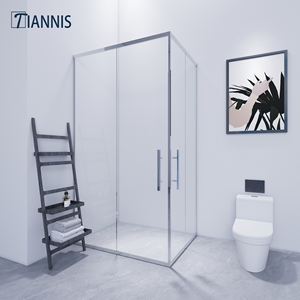 Tns Tr3308 Lớn L-Hình 4-Bảng Điều Chỉnh Đôi Trượt Cửa Mềm Đóng Bumper Cao Su Tempered Glass Portacabin Vòi Hoa Sen Màn Hình - Product Image 1