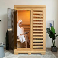 Sauna intérieur moderne personnalisé pour 2 personnes en bois de pruche canadien