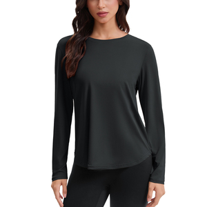 Chemises d'entraînement pour femmes UPF 50 + <span class=keywords><strong>chemisier</strong></span> à manches longues pour Yoga <span class=keywords><strong>randonnée</strong></span> hauts léger séchage rapide Protection UV extérieur personnalisé OED - Product Image 3