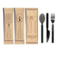 Ensemble de couteaux, fourchettes et cuillères jetables en plastique, emballés individuellement, épaissis pour la vente à emporter, vente en gros, haute qualité pour les restaurants