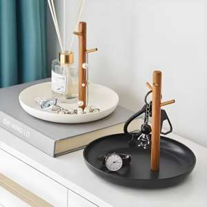 Crochet de rangement pour <span class=keywords><strong>bijoux</strong></span> créatif et minimaliste Design de <span class=keywords><strong>branche</strong></span> avec crochet et plateau pour chambre à coucher, boucle d'oreille, bracelet, <span class=keywords><strong>porte</strong></span>-collier - Product Image 2