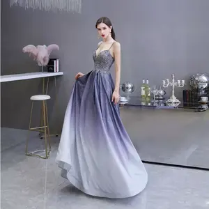 OEM Высококачественная натуральная Талия большого размера V-образный вырез без рукавов блестящая бальная одежда для выпускного вечера Вечернее платье