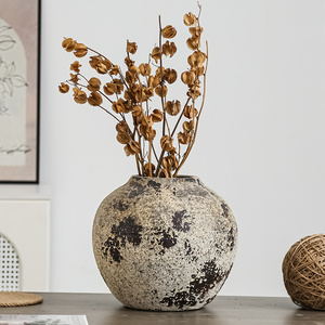 FANGSHENG <span class=keywords><strong>Grand</strong></span> <span class=keywords><strong>vase</strong></span> de sol rétro fait à la main en <span class=keywords><strong>terre</strong></span> <span class=keywords><strong>cuite</strong></span> rustique de style ferme <span class=keywords><strong>Vase</strong></span> de cristal de luxe pour la décoration de la maison de Pâques - Product Image 5