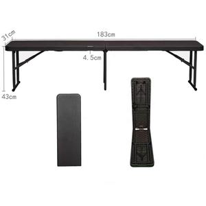 Durable <strong>Plastic</strong> Folding <strong>Bench</strong> with Metal Bracket Outdoor <strong>Garden</strong> Seating for Backyard - Product Image 3
