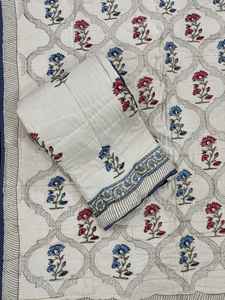 Edredón de algodón orgánico 100% estilo Jaipuri hecho edredón de algodón orgánico hecho en India producto suave y cómodo - Product Image 4