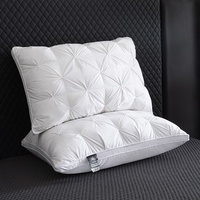 Oreiller de luxe moderne Lris cinq étoiles en tissu plume et fibre de polyester, avec noyau de protection cervicale, design rectangulaire solide pour hôtels et maisons
