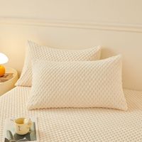 Drap-housse et taie d'oreiller de luxe à motif de coquille de tortue en polyester polaire de flanelle de couleur unie avec literie