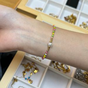 18K Gold Plated Stainless Steel Jewelry <b>Bracelet</b> for Women Adjustable Chain <b>Pearl</b> Charm Hypoallergenic Zircon Two Color <b>Bracelet</b> - Product Image 3