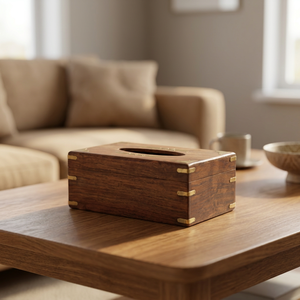 Boîte à mouchoirs en bois de qualité supérieure, style américain, avec incrustation de os, forme personnalisée, écologique, design artisanal, pour table, B.S. - Product Image 1
