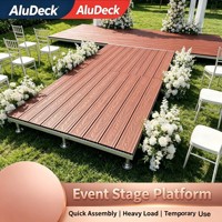 Système de plateforme de terrasse modulaire WPC à hauteur réglable et équilibrée, avec revêtement co-extrudé pour cours, pelouses, camping, piscines et villas
