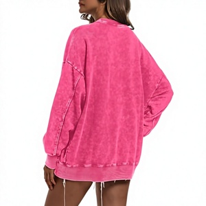 Sweat-shirt à capuche surdimensionné en molleton 100% coton, col rond, manches longues, couleur unie, avec poche, unisexe, streetwear d'hiver - Product Image 2