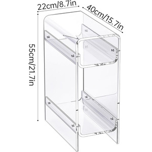 Clear Acrylic Side <strong>Table</strong> <strong>Narrow</strong> Slim End <strong>Table</strong> for Small Spaces Skinny Nightstand <strong>Bedside</strong> <strong>Table</strong> for Bedroom Living Room Office - Product Image 2