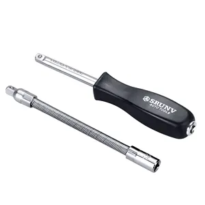 Multifunctional 1/4 6 Inch Drive T Handle Hand Tool With Adapter For Bits And Sockets