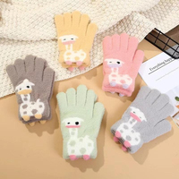 Gants tricotés chauds pour femmes, coupe-vent et résistants au froid, à cinq doigts, pour sports de plein air, design mignon, multi-usages