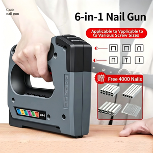 Pistolet à clous électrique 6-en-1, machine à clouer pour le travail du bois, alimentée par batterie rechargeable - Product Image 4