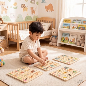 Gioco Educativo in Legno per lo Sviluppo del Pensiero Logico con Puzzle di Abbinamento e Riconoscimento di Animali e Professioni - Product Image 6