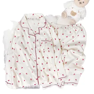 Set <span class=keywords><strong>Pigiama</strong></span> Donna Primavera-Autunno Casual in Maglia con Vita Elastica Traspirante Maniche Lunghe Stile Minimalista Francese con Logo Frontale - Product Image 5