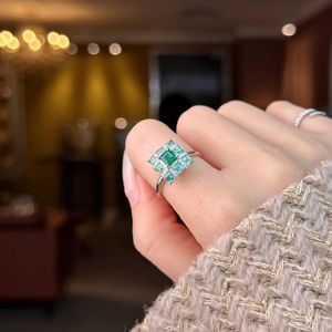 Anillo de Diamantes y Esmeralda de Zambia Colombia Verde Oscuro Claro de 1.62CT, Joyería de Oro Puro de 18k Xinfly - Product Image 2