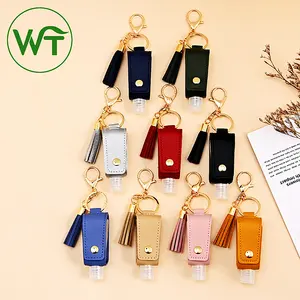 Kleurrijke Pu Draagbare Handdesinfecterend Fles Bottelen Leather Case Parfumflesje Sleutelhanger Kleine Tas Hanger