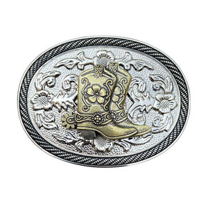 40mm vaquero Vintage tallado en relieve 3D Tang hierba estampado Floral caballo botas cinturón hebilla para cinturón - Product Image 2