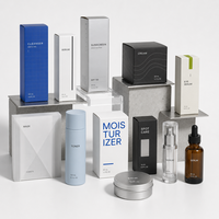 Boîtes d'emballage pour crème solaire, cartons pliables, pelliculage mat, écologiques, pour sérum, tonique, hydratant, masque, soins cliniques de la peau, faible MOQ