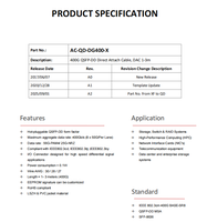 Kabel DAC 400G QSFP-DD Tembaga Pasif Twinax Direct Attach 400Gbps Transmisi Data Kecepatan Tinggi