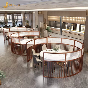 J444 Modern Stainless Steel Translucent Multi-Functional Frame Structure Restaurant <b>Screen</b> Partition Semi Private Dining Divider - Product Image 5