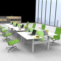Cadre de bureau de poste de travail électrique réglable 4-6 places Table assis-debout réglable en hauteur pour la maison ou le bureau