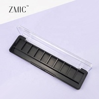 Palette de fards à paupières OEM 10 couleurs avec couvercle transparent, étui rectangulaire vide pour fards à paupières, étiquette privée, palette de blush pigmentée en ABS, vente en gros