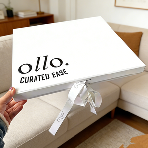 Caja de dulces de lujo con impresión personalizada, con cinta blanca, dulces y caja de embalaje magnética de papel de calidad alimentaria con lazo de cinta. - Product Image 1