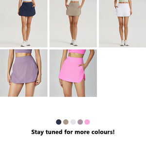 XW-DQ1514 nuovo Design alla moda ragazze tinta unita palestra set sport sport Tennis indossare gonna per le donne - Product Image 4