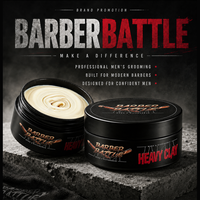 BARBERBATTLE - Arcilla Capilar de Fijación Fuerte para Hombre, con Acabado Mate, Apta para Peinados Cortos y Medios, Más de 20 Años de Experiencia