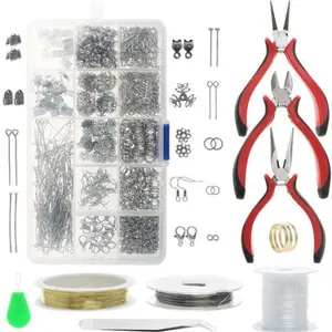 2021 Kit de fabricación de joyas DIY caja de almacenamiento collar pulseras pendientes hacer herramientas de reparación hallazgos cables componentes