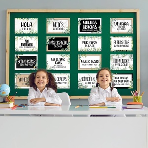 Set di Poster con Frasi in Spagnolo e Punti Adesivi per Aula, Decorazione Murale Educativa Bilingue per Insegnanti e Scuola Domestica - Product Image 6