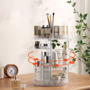 Rõ ràng mỹ phẩm lưu trữ hộp 360 xoay mỹ phẩm tổ chức Tabletop chăm sóc da Son môi trang điểm lưu trữ Kệ - Product Image 5