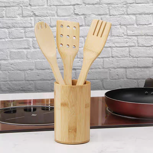 Juego de Utensilios de Cocina de Bambú Antiadherentes y Duraderos de 6 Piezas con Logotipo Personalizable, Espátula con Mango Largo y Agarre Cómodo, Aptos para Lavavajillas - Product Image 5