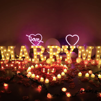 Grandes lettres lumineuses « MARRY ME » avec ampoules, enseigne LED autoportante pour une demande en mariage romantique