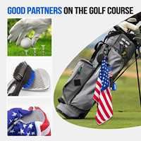 Tees de golf drapeau américain, ensemble d'accessoires de golf patriotiques USA, serviette de golf drapeau, brosse de nettoyage, vente en gros