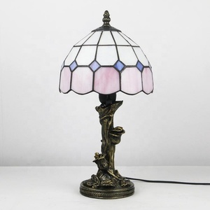 LongHuiJing 8 Inch Gorgeous Tiffany Style Pattern Resin Stained Glass Table Lamp - Product Image 5