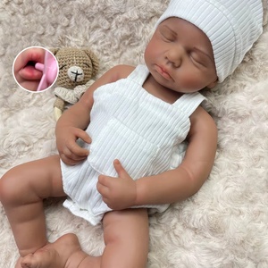 Muñeca <span class=keywords><strong>Reborn</strong></span> de Silicona de Cuerpo Completo Suave de 20 Pulgadas, Niña <span class=keywords><strong>con</strong></span> Boca Abierta, Bebé Recién Nacido Realista, Kit de Muñeco de Silicona para Niño, Regalo Adorable - Product Image 1