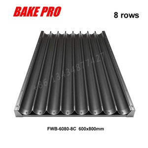 BAKE PRO FGS-6080 Plaque de cuisson en <span class=keywords><strong>aluminium</strong></span> pour baguettes avec 8 rangées, <span class=keywords><strong>grande</strong></span> <span class=keywords><strong>taille</strong></span>, moule à pain 600x800 - Product Image 6