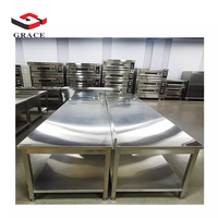 Table de travail en acier inoxydable pour équipement de cuisine commerciale avec armoire Table de travail 201 et 304 SS pour restaurants et hôtels