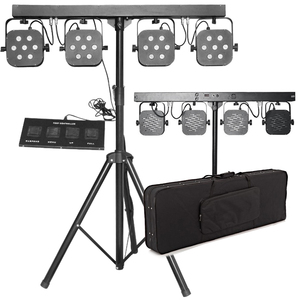 Portable Dj Par lumière scène Led Disco lumières Dj équipement Gig <span class=keywords><strong>Bar</strong></span> Luces Para Discoteca tricolore 4 Par système avec support - Product Image 3
