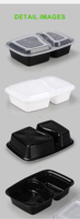 Conteneur alimentaire rectangulaire jetable en plastique PP de qualité alimentaire de 32 oz, bol micro-ondable avec couvercle anti-fuite, logo personnalisé