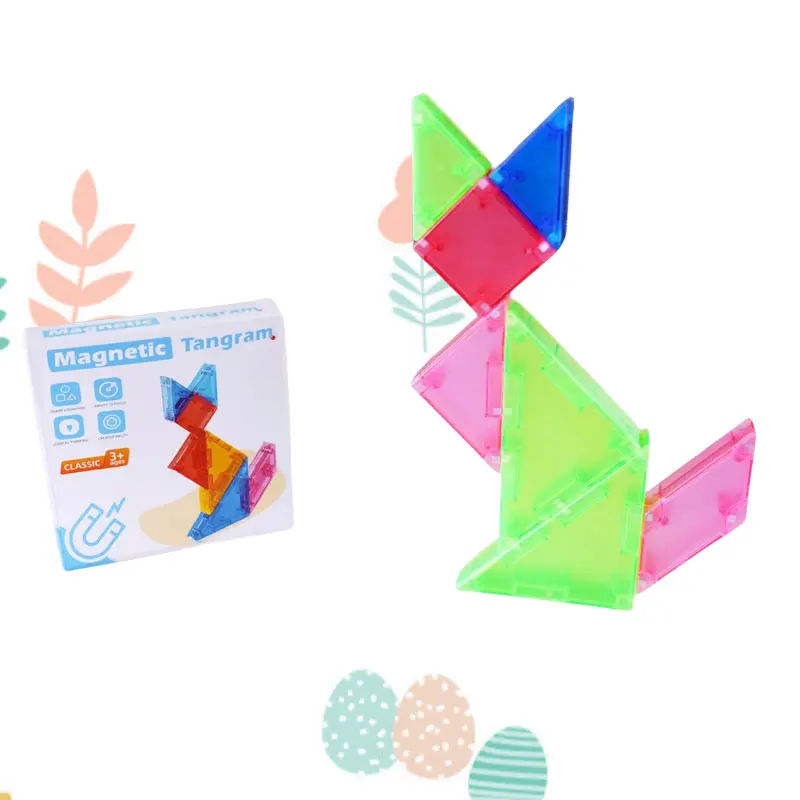 Vroege Kinderjaren Onderwijs Speelgoed Kleurrijke 3d Magnetische Tangram Puzzel Speelgoed Logisch Denken Training Tekenbord Puzzel Games