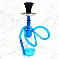 Chicha en plastique multicolore avec corps en verre transparent, chicha à tuyau unique, réutilisable, facile à nettoyer, pour les bars de loisirs, les fêtes, les narguilés