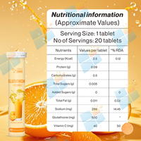 Comprimés effervescents de glutathion à marque privée OEM/ODM – Complément éclaircissant pour la peau L-Glutathion et Vitamine C – Comprimé blanchissant